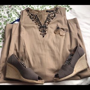 Shift Dress with Beadwork